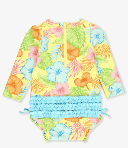 Ruffle Butts Ruffle Butts Happy Hula Rash Guard Suit