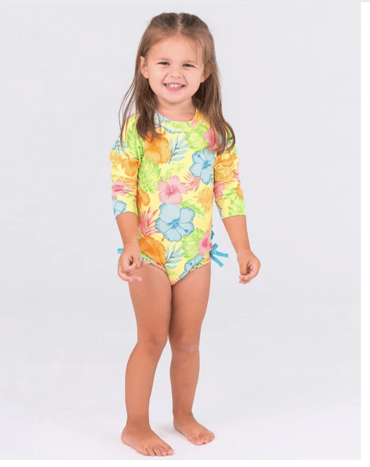 Ruffle Butts Ruffle Butts Happy Hula Rash Guard Suit