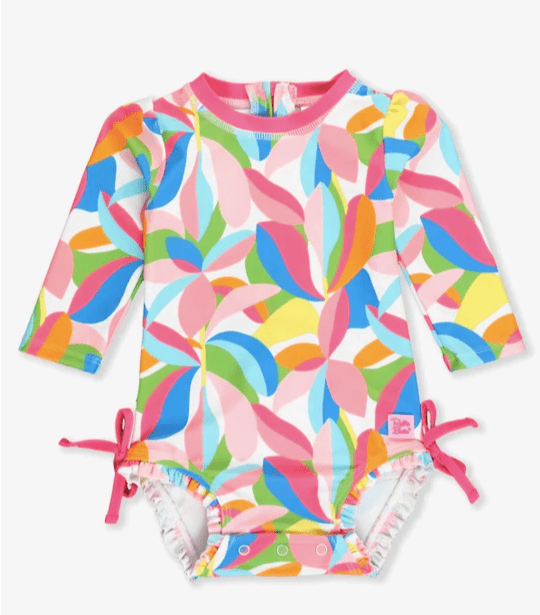 Ruffle Butts Ruffle Butts Tropical Adventure L/S Rash Guard