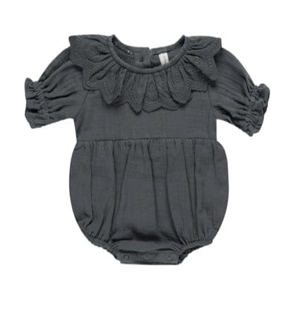 Ryle & Cru Quincy Mae COLLARED ROMPER  INDIGO