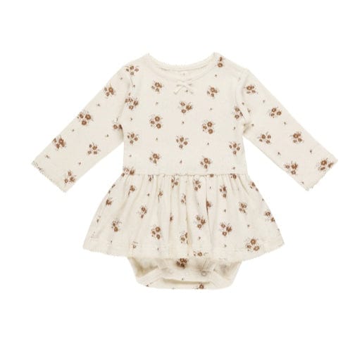 Ryle & Cru Quincy Mae POINTELLE SKIRTED BODYSUIT AUTUMN FLORA