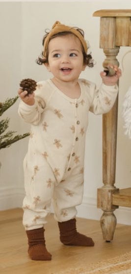 Ryle & Cru Waffle Long Sleeve Jumpsuit  Gingerbread