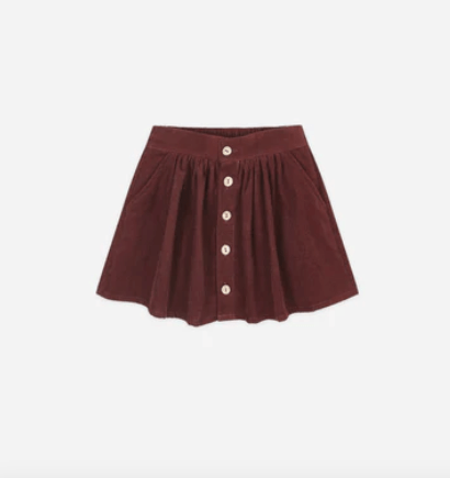 rylee and cru Burgundy Button Front Mini Skirt