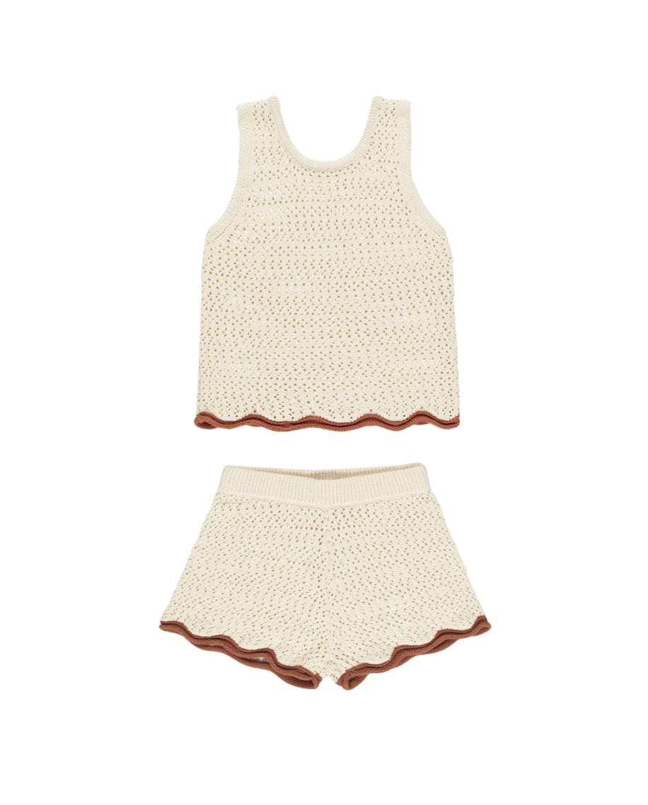 Rylee & Cru CROCHET TANK SET  NATURAL