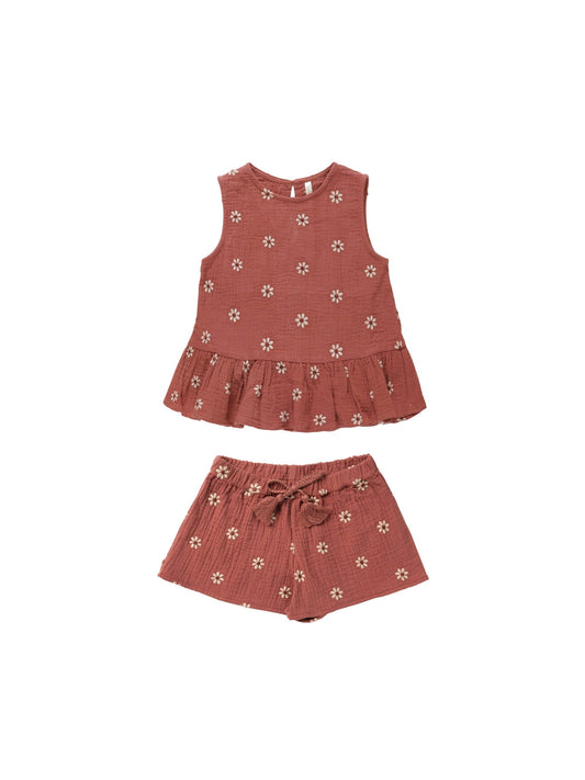 Rylee & Cru 4-5 CARRIE SET  EMBROIDERED DAISY