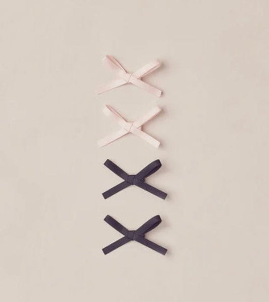 Rylee & Cru Mini Velvet Ribbon Bow || Rose, Black