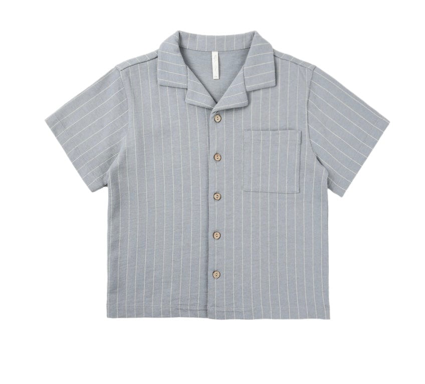 Rylee & Cru LAPEL COLLAR SHIRT BLUE STRIPE