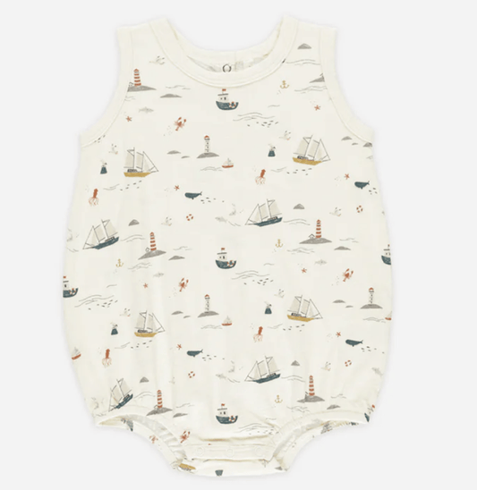 Rylee & Cru BUBBLE ONESIE NAUTICAL