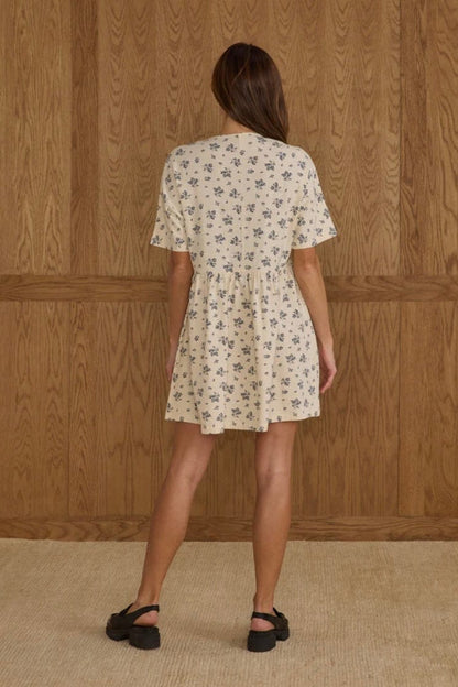 Rylee & Cru Rylee & Cru  Button Jersey Mini Dress  Blue Floral