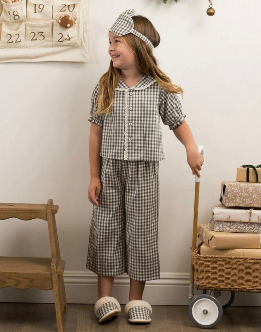 Rylee & Cru PAJAMAS EVERGREEN GINGHAM