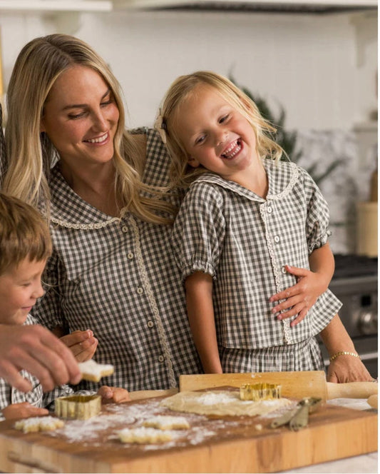 Rylee & Cru PAJAMAS EVERGREEN GINGHAM