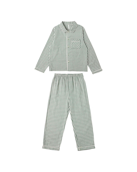 Rylee & Cru PAJAMAS EVERGREEN GINGHAM