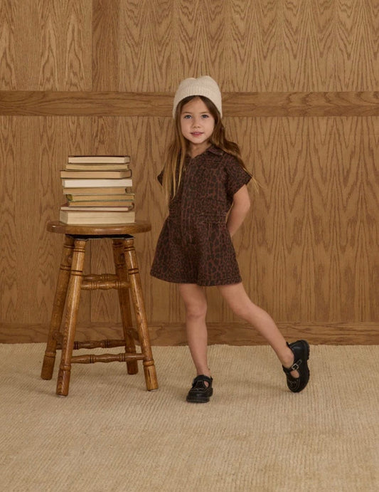 Rylee & Cru Utility Romper  Leopard