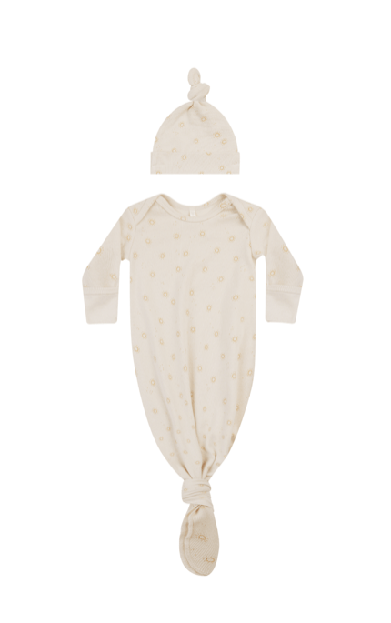 Rylee & Cru KNOTTED BABY GOWN + HAT SET SUNS