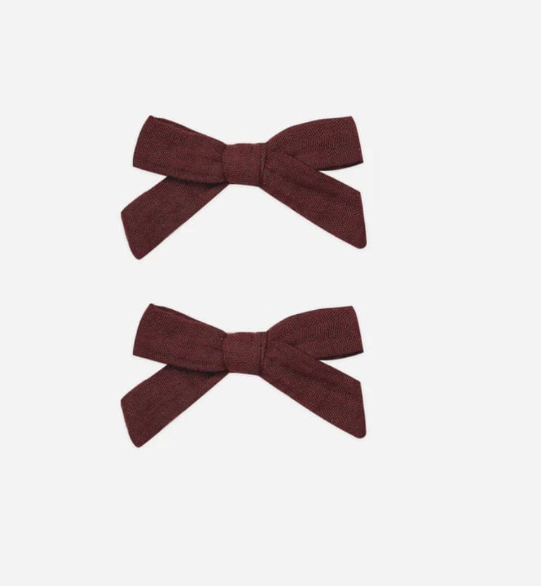 Rylee & Cru burgundy Set of 2 bow
