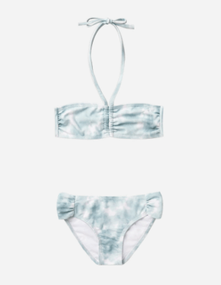 Rylee & Cru Halter Bikini Aqua Tie Dye