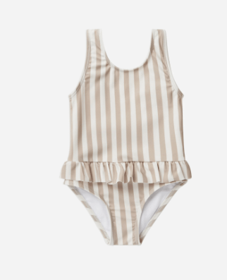 Rylee + Cru Inc. Skirted One-Piece Grey Stripe