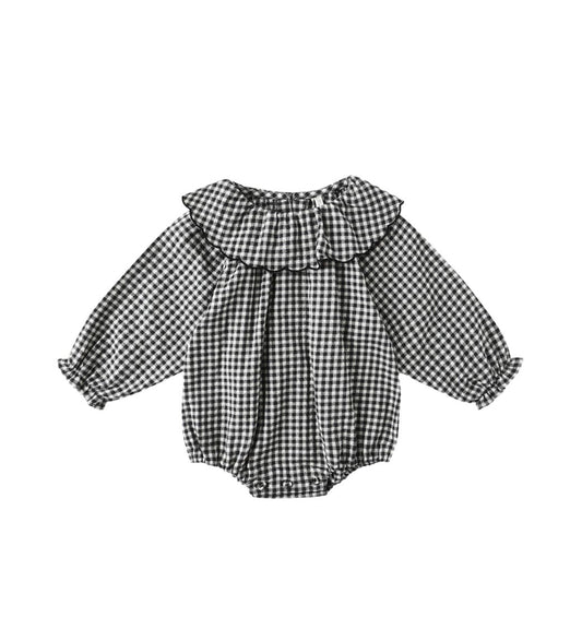 Rylee & Cru COLETTE ROMPER BLACK GINGHAM