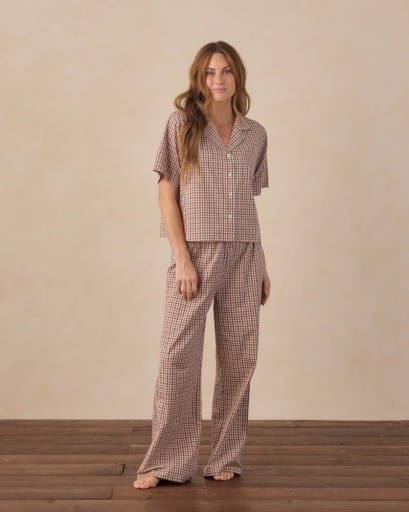 RYLEE + CRU LLC Rylee + Cru Llc Women Adult-womens Women's Woven Pajama Set Holiday Gingham