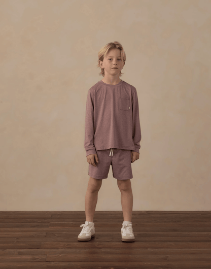 RYLEE + CRU LLC Oceanside Tech Short Heathered Mulberry