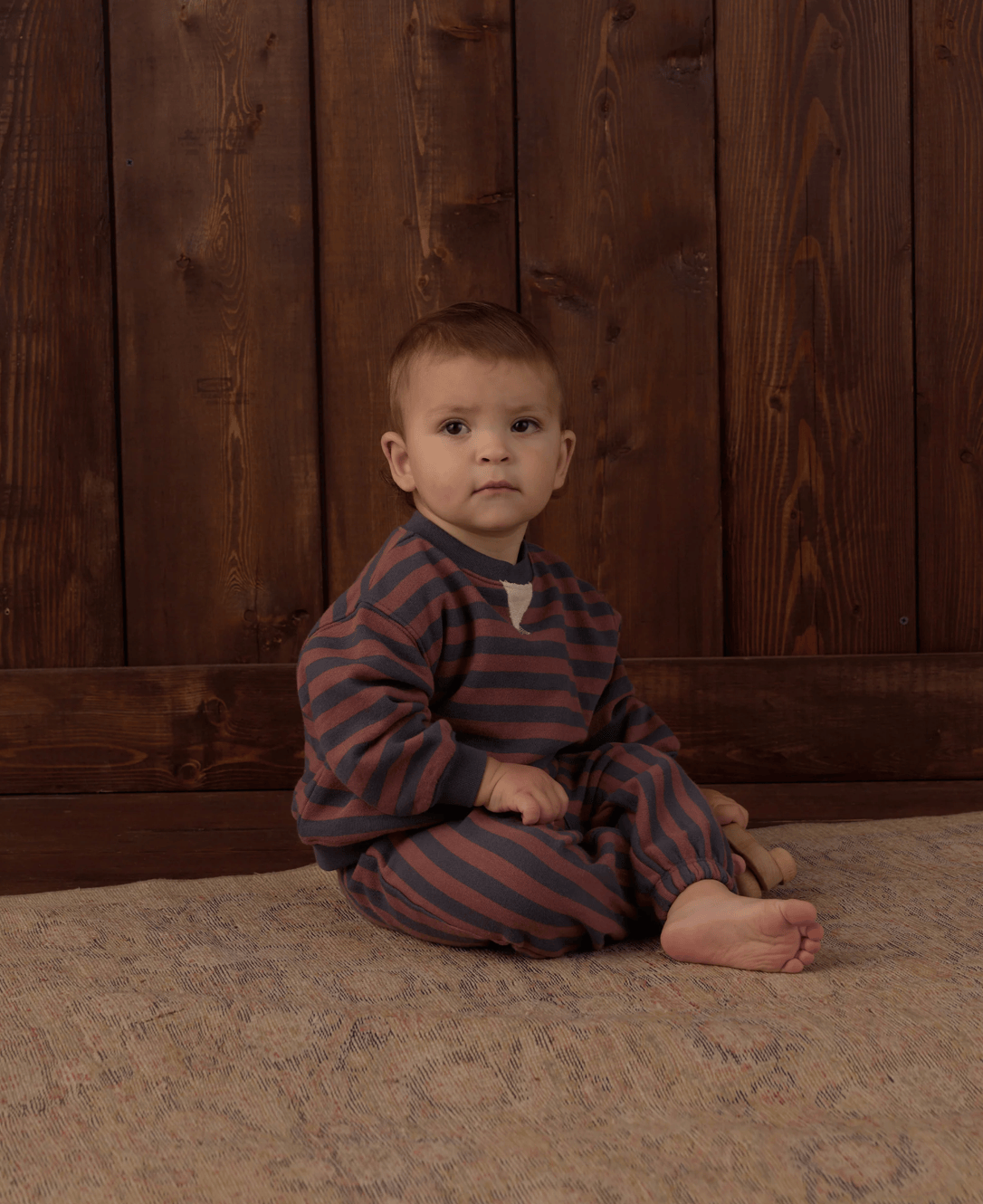 RYLEE + CRU LLC Relaxed Jogger Mulberry Stripe