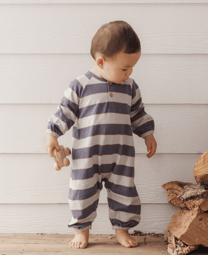 RYLEE + CRU LLC Henley Jumpsuit Sage Stripe