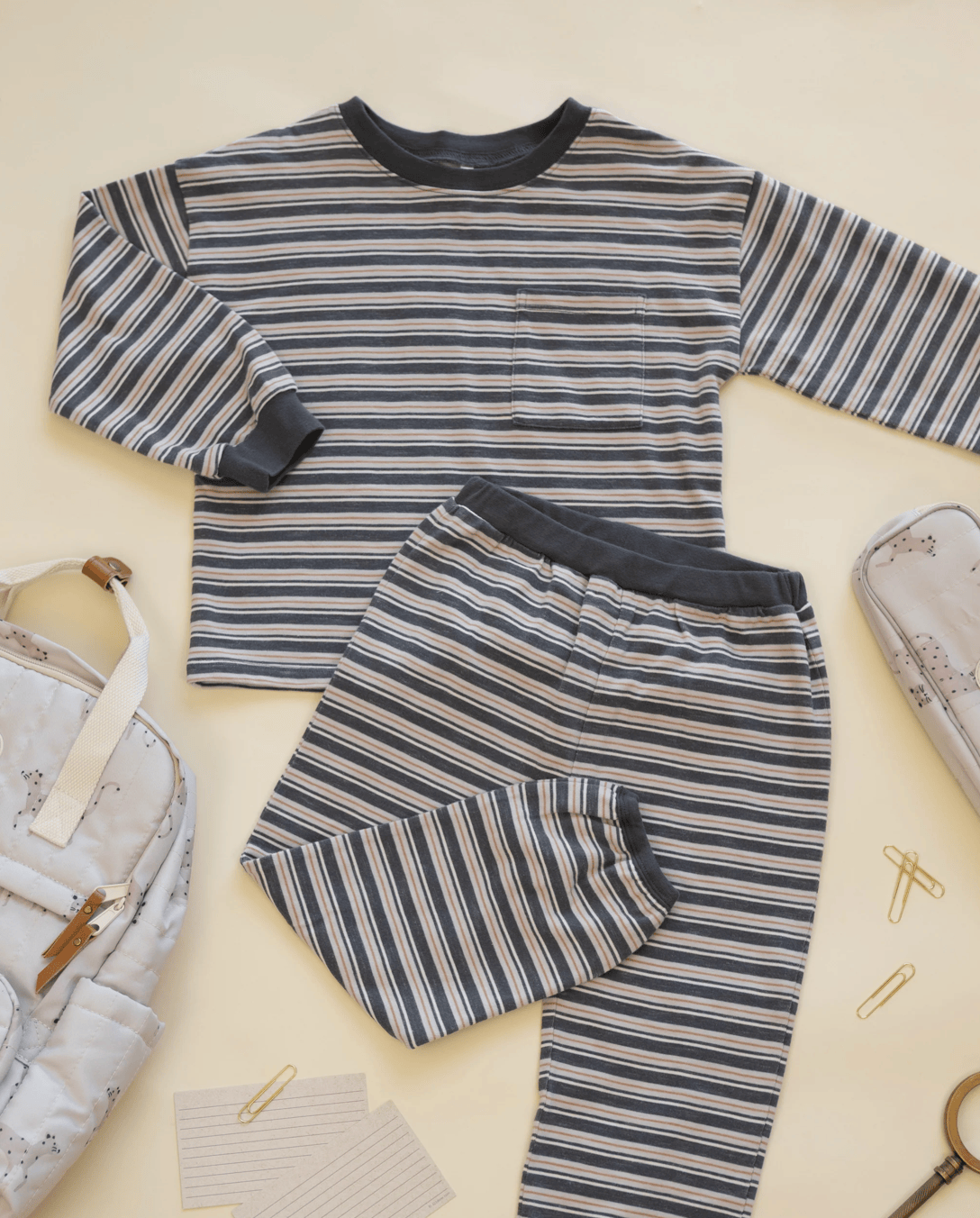 RYLEE + CRU LLC Relaxed Set Blue Stripe