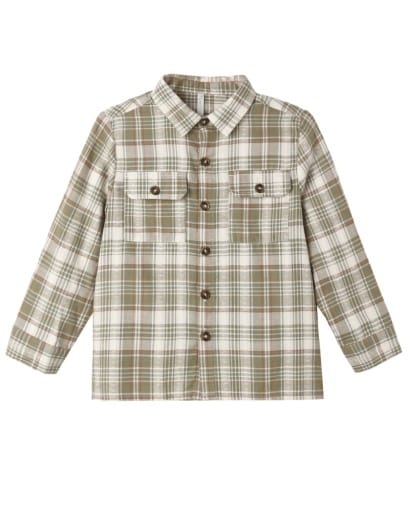 RYLEE + CRU LLC Corduroy Shirt Olive Dobby