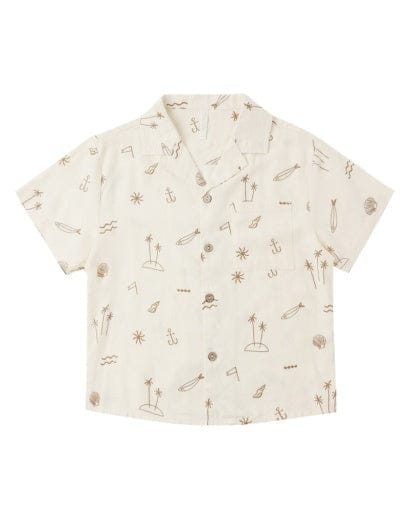 RYLEE + CRU LLC Lapel Collar Shirt Coastal