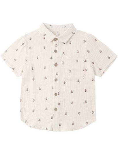RYLEE + CRU LLC Rylee + Cru Llc Boys Boys-tops Collared Short Sleeve Shirt Anchors