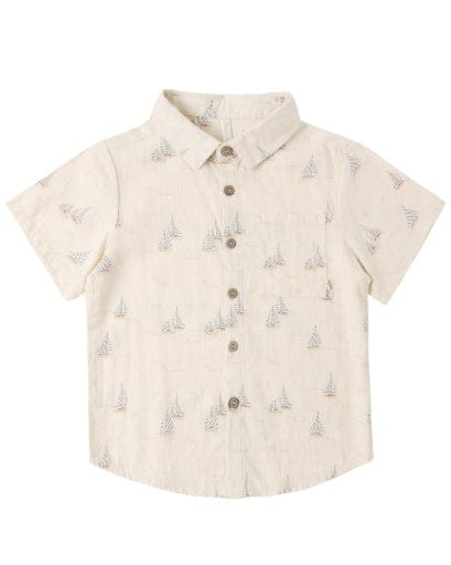 RYLEE + CRU LLC Rylee + Cru Llc Boys Boys-tops Collared Short Sleeve Shirt Sail