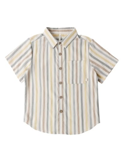 RYLEE + CRU LLC Rylee + Cru Llc Boys Boys-tops Collared Short Sleeve Shirt Valencia Stripe