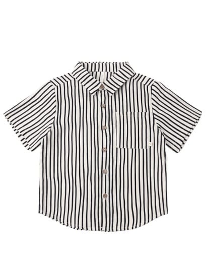 RYLEE + CRU LLC Rylee + Cru Llc Boys Boys-tops Collared Short Sleeve Shirt Wavy Stripe