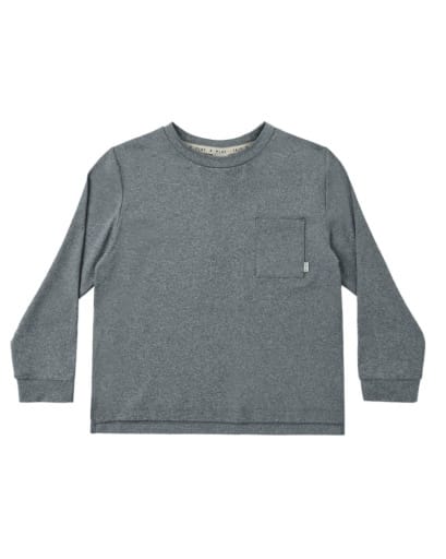 RYLEE + CRU LLC Rylee + Cru Llc Boys Boys-tops Long Sleeve Pocket Tee Heathered Midnight