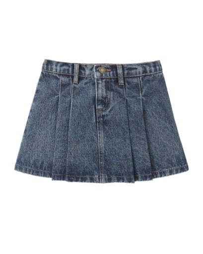 RYLEE + CRU LLC Rylee + Cru Llc Girls Girls-bottoms Pleated Denim Skirt Indigo