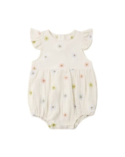 RYLEE + CRU LLC Rylee + Cru Llc Girls Girls-bubbles Amelia Romper Embroidered Daisies