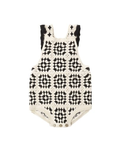 RYLEE + CRU LLC Rylee + Cru Llc Girls Girls-bubbles Crochet Romper Abstract