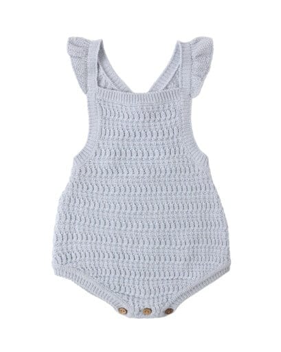 RYLEE + CRU LLC Rylee + Cru Llc Girls Girls-bubbles Crochet Romper Periwinkle