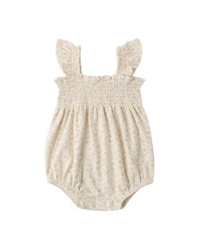 RYLEE + CRU LLC Rylee + Cru Llc Girls Girls-bubbles Smocked Ruffle Sleeve Romper Ditsy