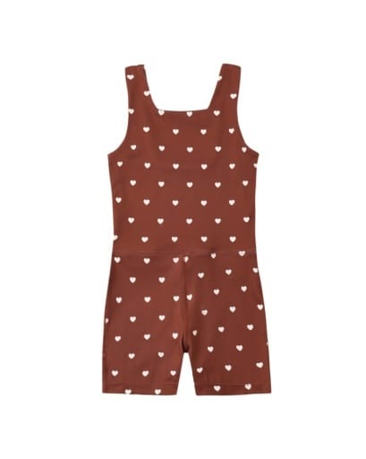 RYLEE + CRU LLC Malibu Bodysuit Brick Hearts