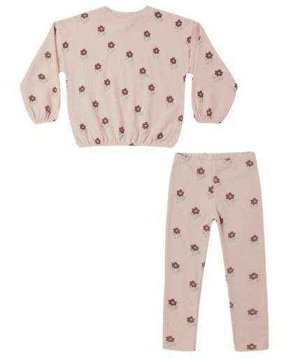 RYLEE + CRU LLC Rylee + Cru Llc Girls Girls-dresses/rompers/sets Spongey Knit Set Petal Daisy