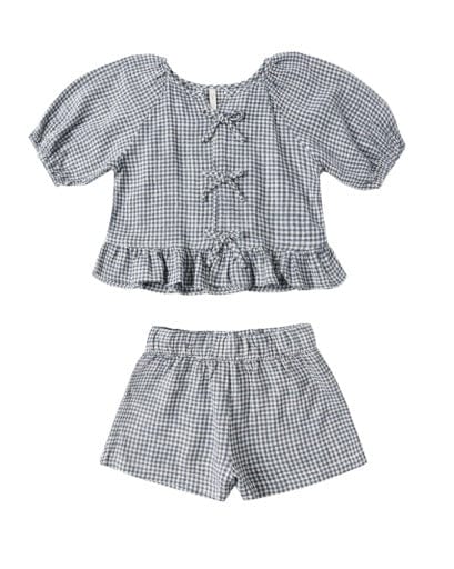 RYLEE + CRU LLC Rylee + Cru Llc Girls Girls-sets Juniper Set Marine Gingham