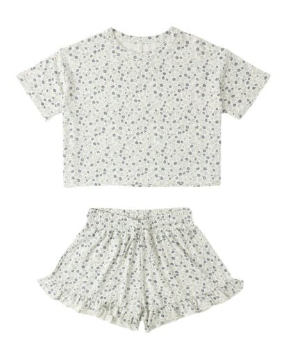 RYLEE + CRU LLC Rylee + Cru Llc Girls Girls-sets Mosie Set Blue Ditsy