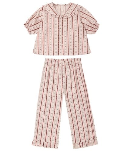 RYLEE + CRU LLC Rylee + Cru Llc Girls Girls-sleepwear Ruffle Pajamas Candy Cane Lane