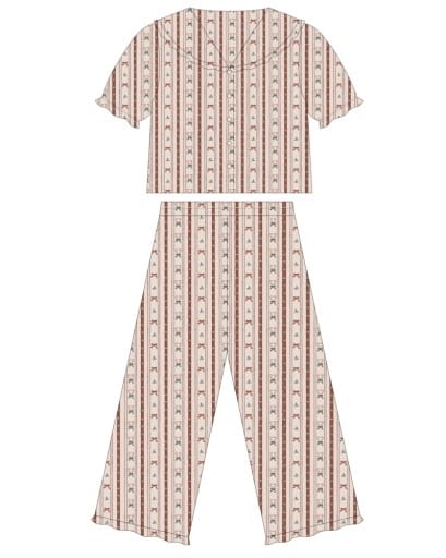 RYLEE + CRU LLC Rylee + Cru Llc Girls Girls-sleepwear Teen Ruffle Pajamas Candy Cane Lane