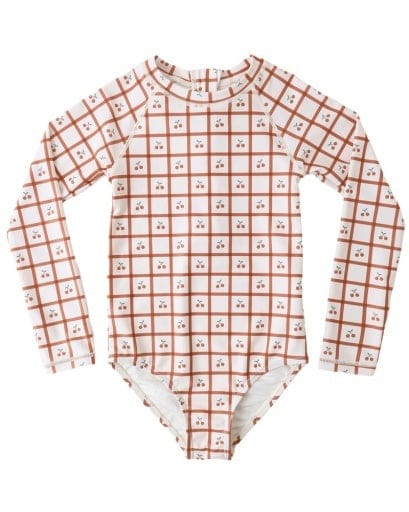 RYLEE + CRU LLC Delphine Rashguard One-piece Cherry