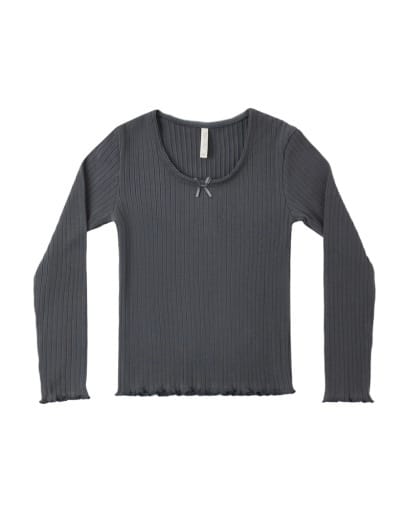 RYLEE + CRU LLC 8-9Y Ribbed Long Sleeve Midnight
