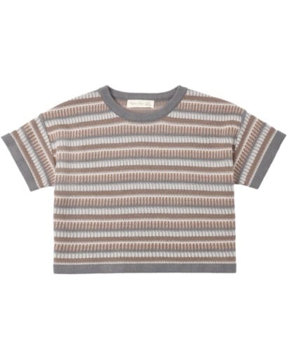 RYLEE + CRU LLC Crop Knit Tee Multi-stripe