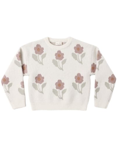 RYLEE + CRU LLC Rylee + Cru Llc Girls Girls-tops Aspen Sweater Ivory Flower