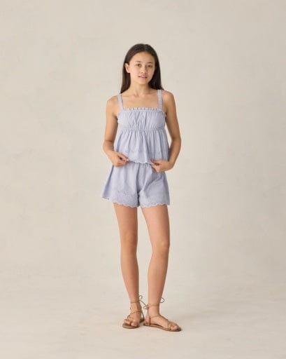 RYLEE + CRU LLC Rylee + Cru Llc Girls Girls-tops Teen Eyelet Tank Blouse Periwinkle